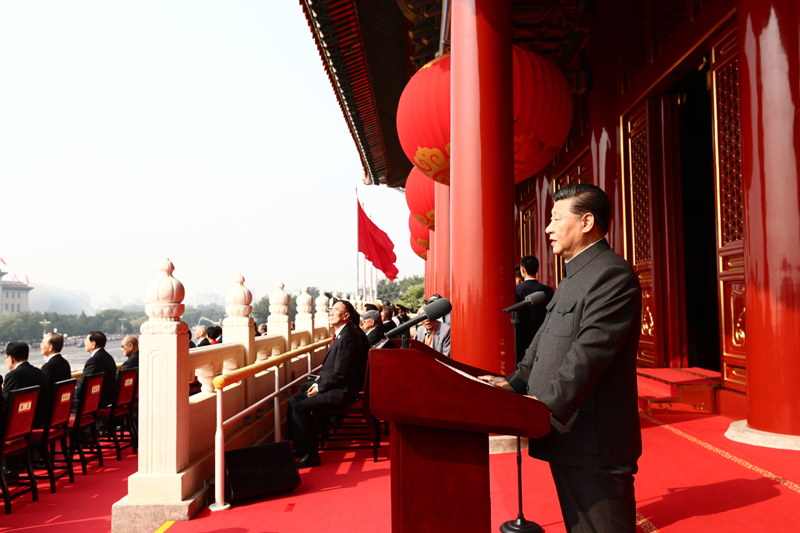 10月1日上午，慶祝中華人民共和國成立70周年大會(huì)在北京天安門廣場隆重舉行。中共中央總書記、國家主席、中央軍委主席習(xí)近平發(fā)表重要講話。