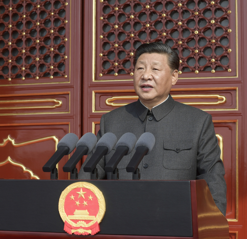 10月1日上午，慶祝中華人民共和國成立70周年大會(huì)在北京天安門廣場隆重舉行。中共中央總書記、國家主席、中央軍委主席習(xí)近平發(fā)表重要講話。